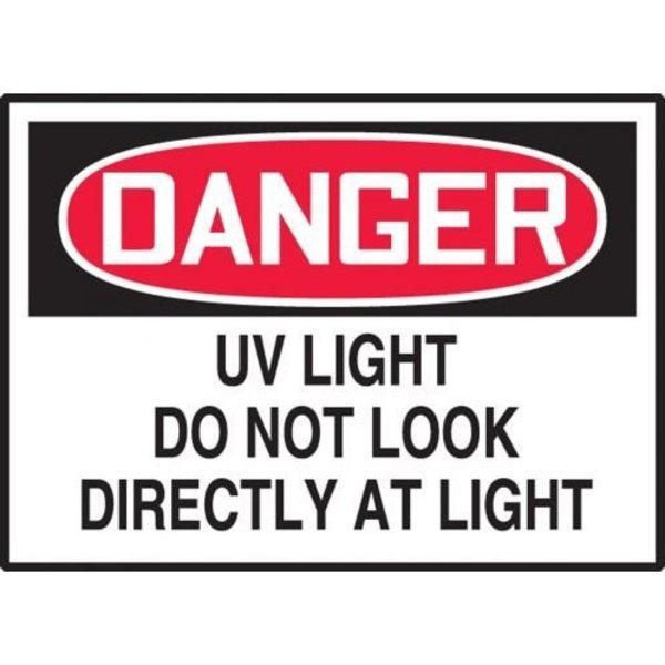 Accuform OSHA DANGER SAFETY LABEL UV LIGHT  LEQM048XVE LEQM048XVE